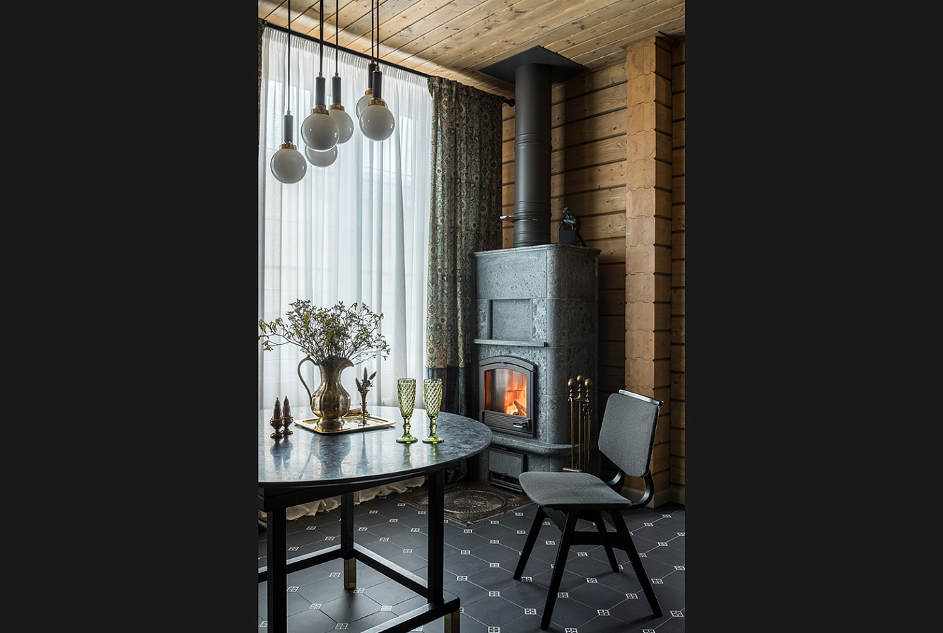 Керамогранит CERAMICHE GRAZIA / OLD ENGLAND в реализованном проекте загородного дома. Архитектор - Ольга Айсина / AYSINA.RU